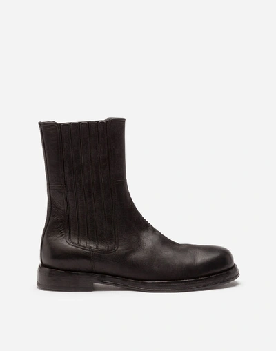 Shop Dolce & Gabbana Horsehide Boots In Black