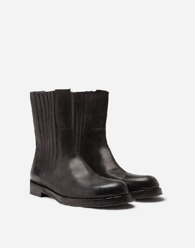 Shop Dolce & Gabbana Horsehide Boots In Black