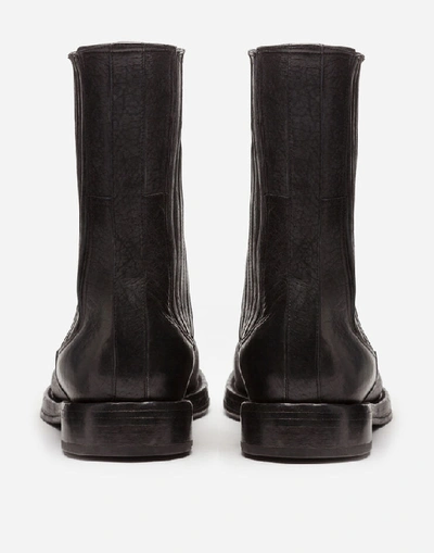 Shop Dolce & Gabbana Horsehide Boots In Black