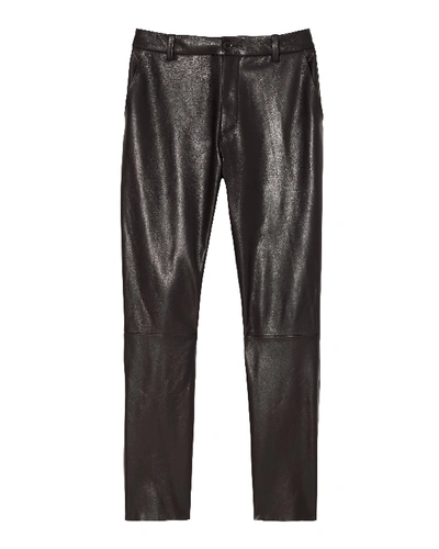 Shop Nili Lotan Montauk Leather Pant In Black