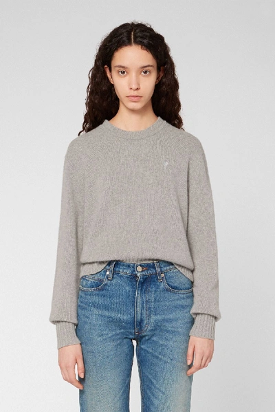 Shop Ami Alexandre Mattiussi Crewneck Sweater In Grey