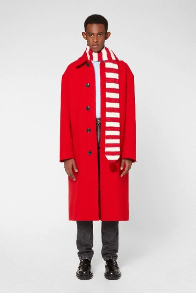 Shop Ami Alexandre Mattiussi Raw Edges Oversize Car Coat In Red