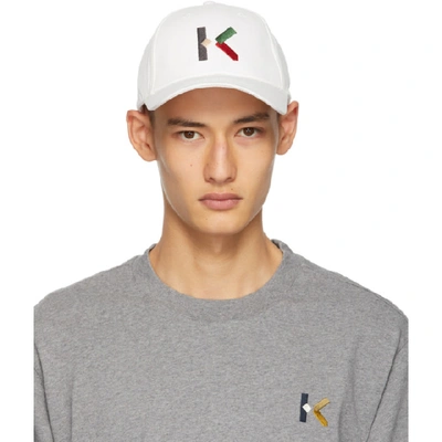 Shop Kenzo White Logo Cap In 01 White