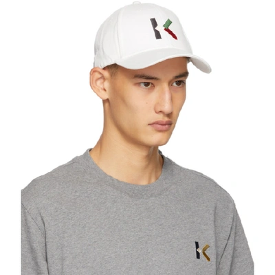 Shop Kenzo White Logo Cap In 01 White