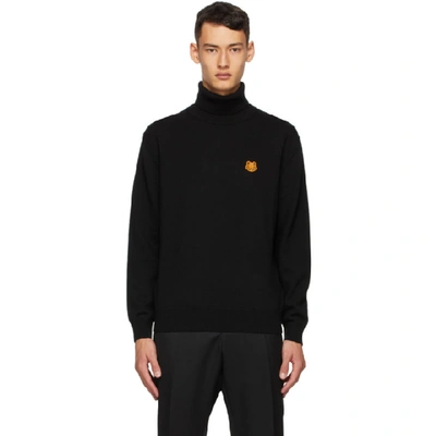 Shop Kenzo Black Tiger Crest Turtleneck In 99 Black