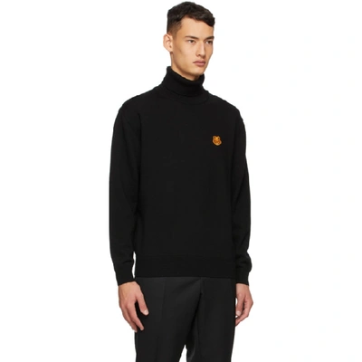 Shop Kenzo Black Tiger Crest Turtleneck In 99 Black