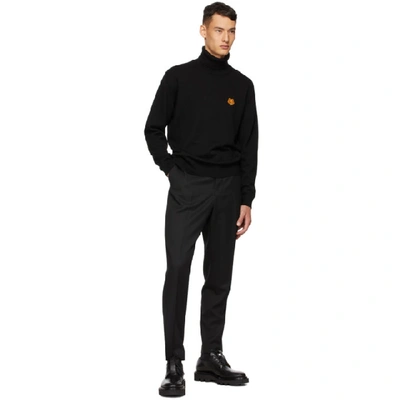 Shop Kenzo Black Tiger Crest Turtleneck In 99 Black