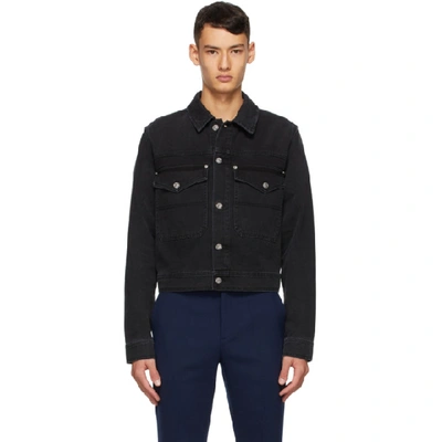 Shop Kenzo Black Cotton Denim Jacket In 99 Black