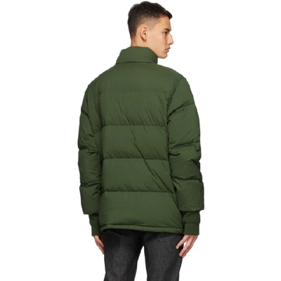 Shop Kenzo Green Puffer Jacket In 51 Drkkahki
