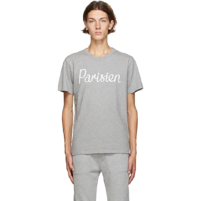 Shop Maison Kitsuné Grey 'parisien' Classic T-shirt In Grey Melang