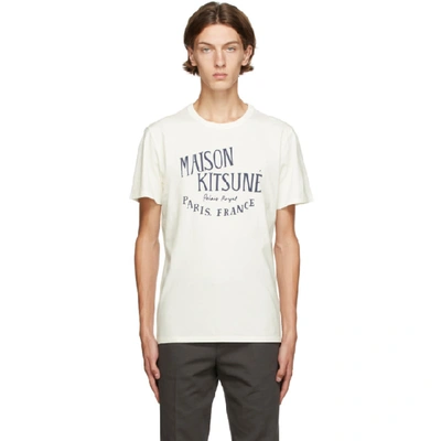 Shop Maison Kitsuné Off-white Palais Royal Classic T-shirt In Latte