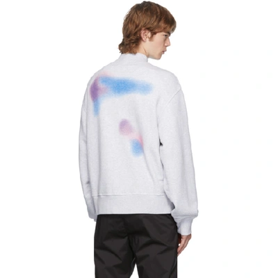 Shop Palm Angels Grey 'air' Mock Neck Sweatshirt