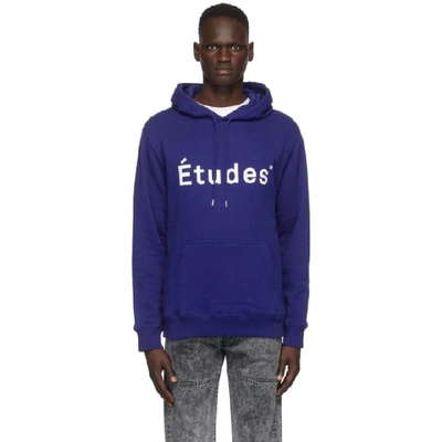 Shop Etudes Studio Etudes Blue Klein Logo Hoodie