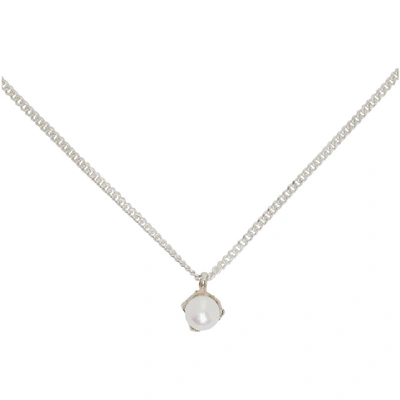 Shop Pearls Before Swine Silver Akoya Pearl Necklace In Pearlsilver