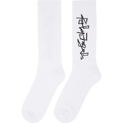 Shop Palm Angels White Desert Logo Socks