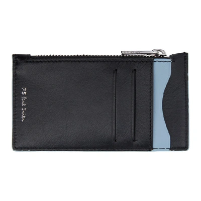 Shop Ps By Paul Smith Black And Blue Zebra Zip Wallet In Black 78