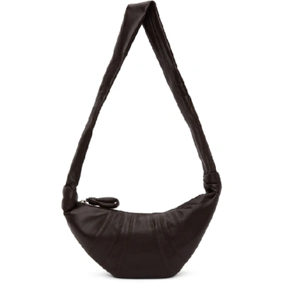 Shop Lemaire Brown Small Lambskin Croissant Bag In 490 Choco