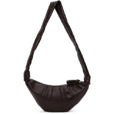 Shop Lemaire Brown Small Lambskin Croissant Bag In 490 Choco