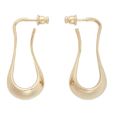 Shop Lemaire Gold Short Drop Earrings In 540 Light G