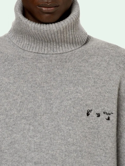 Shop Off-white Turtleneck Cashmere Sweater In Grey