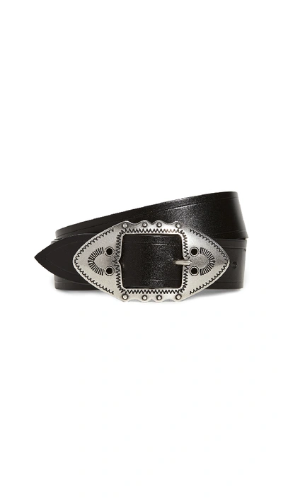 Shop Isabel Marant Bucky Belt In Black/silver