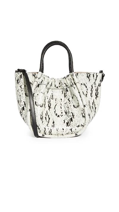 Shop Proenza Schouler Small Ruched Tote In Optic White/black