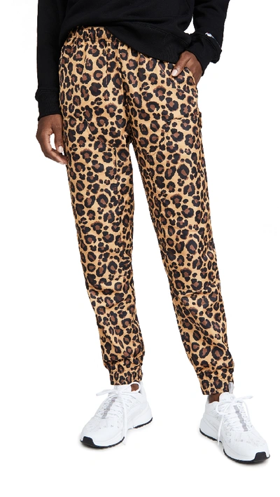 Shop Adam Selman Sport Unisex Workwear Track Pants In Honey Leopard