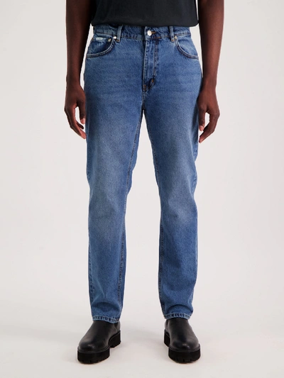 Shop Amendi Åke Classic Jeans In Mid Blue