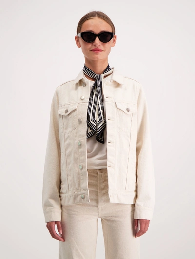 Shop Amendi Ivy Denim Jacket In Off White