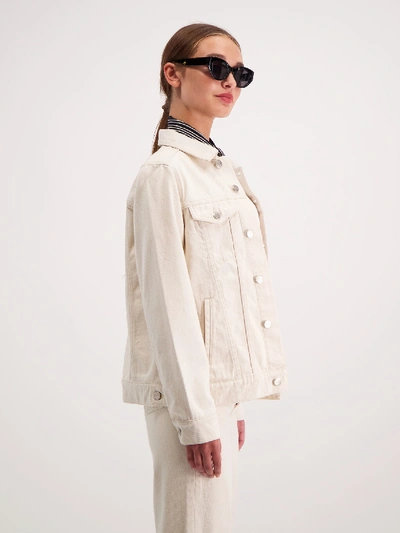 Shop Amendi Ivy Denim Jacket In Off White