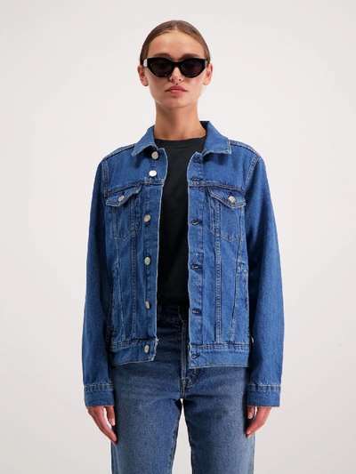 Shop Amendi Ivy Denim Jacket In Mid Blue