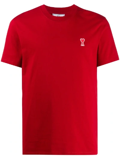 Shop Ami Alexandre Mattiussi Ami De Cœur T-shirt In Red