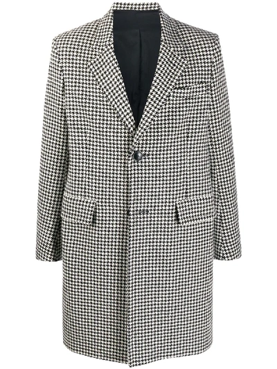 Shop Ami Alexandre Mattiussi Houndstooth Single-breasted Coat In Black