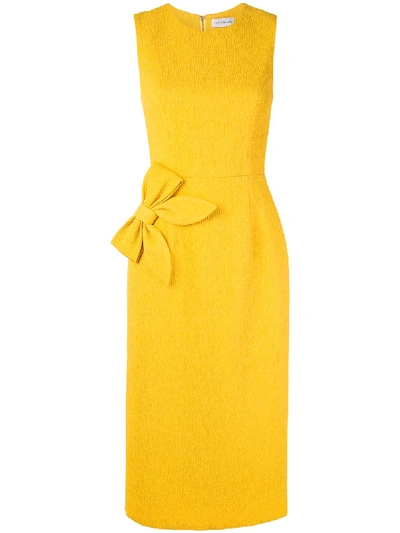 Shop Rebecca Vallance Andie Sleeveless Bow Dress In Yellow