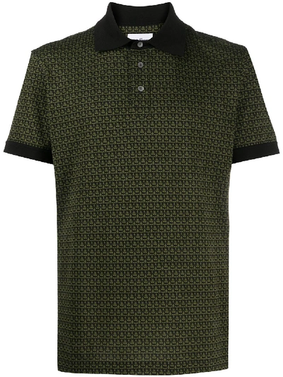 Shop Ferragamo Gancini Short-sleeve Polo Shirt In Green