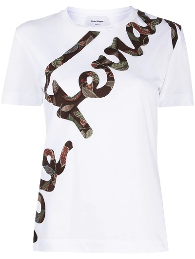 Shop Ferragamo Logo Print Short-sleeved T-shirt In White