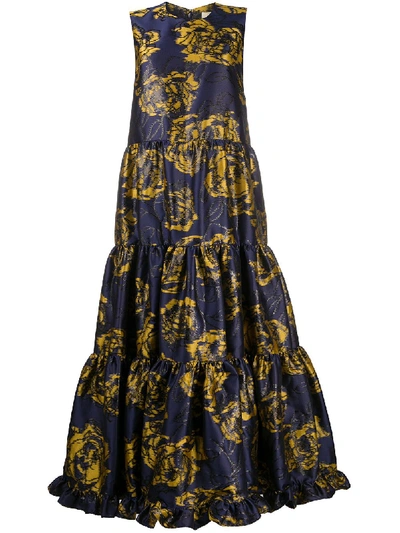 Shop Mulberry Muriel Abstract-print Dress In Blue