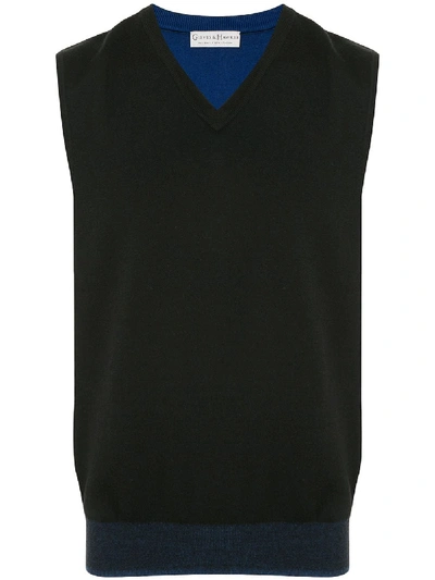 Shop Gieves & Hawkes V-neck Knitted Vest In Black
