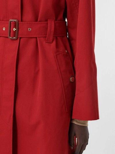 Shop Burberry Tropical Gabardine Belted Car Coat In Dark Carmine