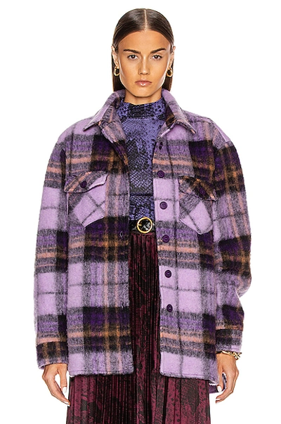 Shop Andamane Evita Jacket In Lilac Check