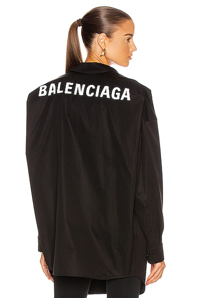 Shop Balenciaga Long Sleeve Swing Shirt In Black