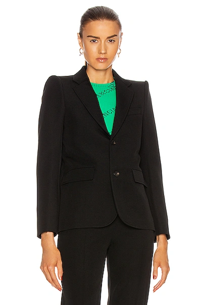 Shop Balenciaga Curved Shoulder Jacket In Black