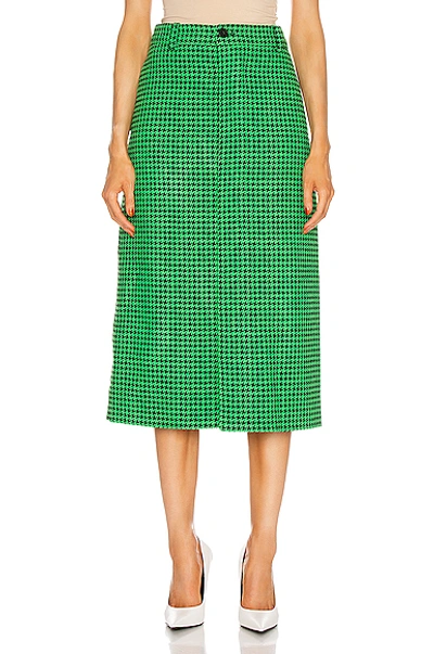 Shop Balenciaga Midi Skirt In Apple Green & Black