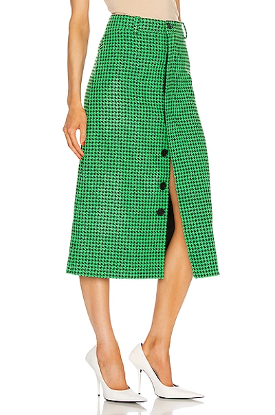 Shop Balenciaga Midi Skirt In Apple Green & Black