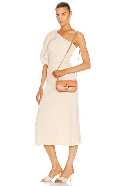 Shop Chloé Mini Tess Crossbody Bag In Muted Brown