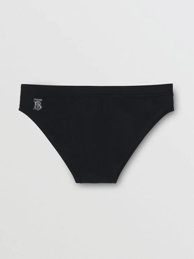 Shop Burberry Monogram Motif Drawcord Swim Briefs In Black