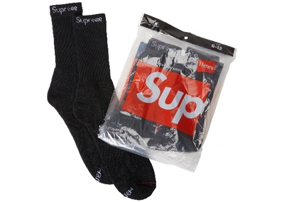 Pre-owned Supreme Hanes Socks (4 Pack) Black