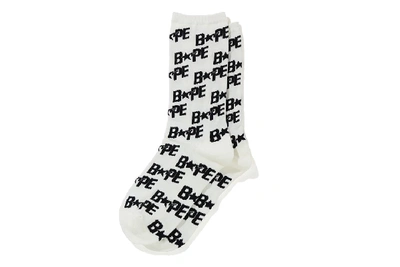 Pre-owned Bape Sta Socks White