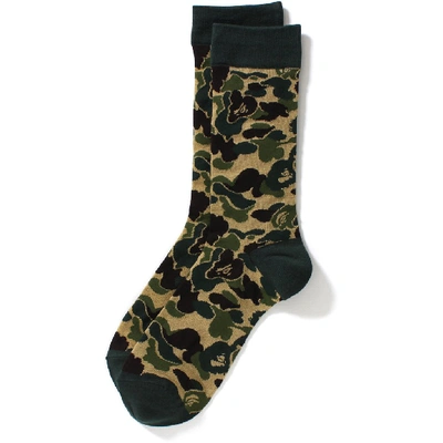 Pre-owned Bape  Abc Jacquard Socks Socks Green