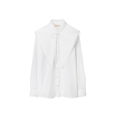 Shop Tory Burch Removable Collar Top In White